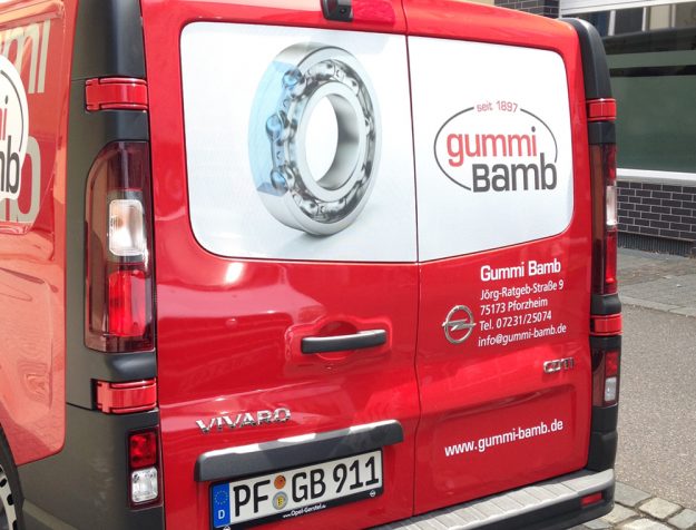 Kaundvau Portfolio Werbetechnik Gummi Bamb Autobeschriftung